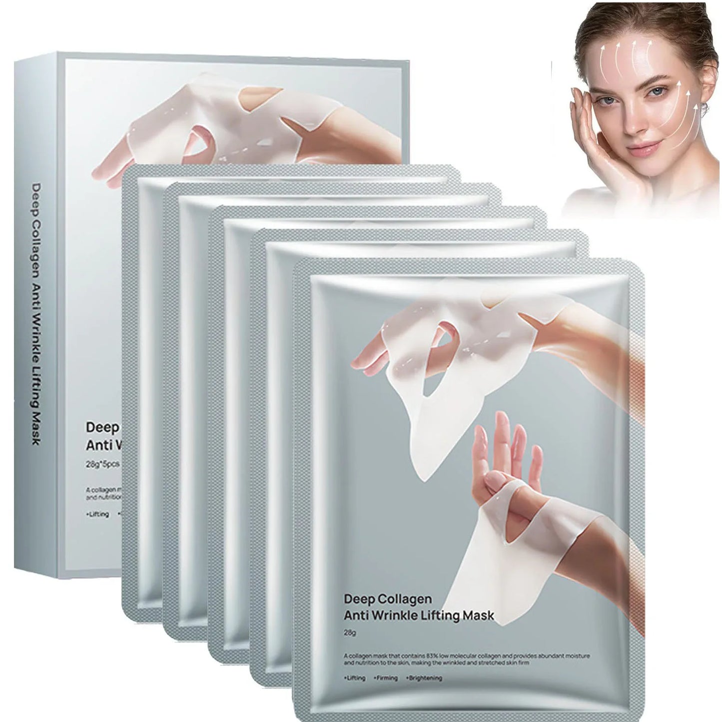 Collagen Anti-Wrinkle Mask – Deep Lifting, Firming & Moisturizing Face Treatment (5pcs)