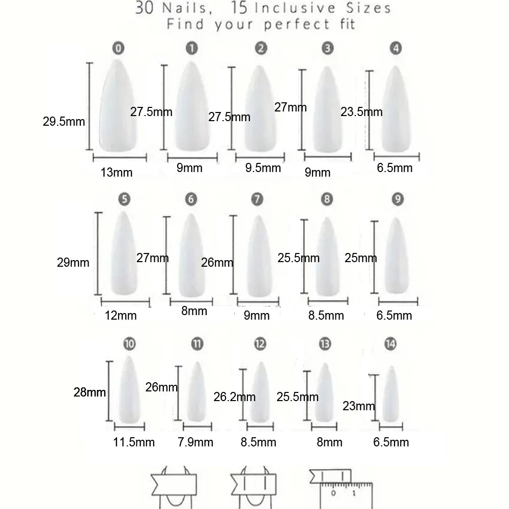 30pcs Halloween Press-On Nails – Long Almond Red Cat’s Eye Design | Glossy Full Cover Acrylic False Nails