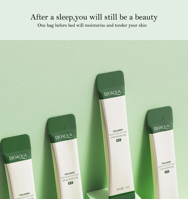BIOAQUA Collagen Sleeping Mask – 60pcs Hydrating & Firming Night Facial Skincare