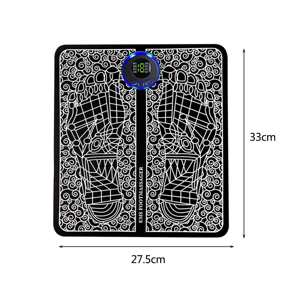 EMS Foot Circulation Massager – 8 Modes Electric Muscle Stimulator with Remote, USB Rechargeable Foot & Leg Relaxation Pad