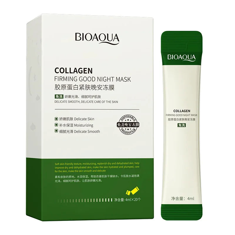BIOAQUA Collagen Sleeping Mask – 60pcs Hydrating & Firming Night Facial Skincare